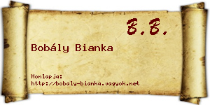 Bobály Bianka névjegykártya
