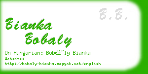 bianka bobaly business card